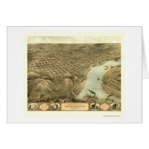 Cartão St Joseph, mapa panorâmico do MO - 1868