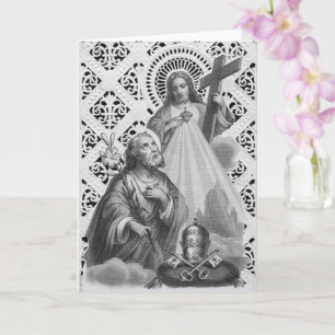 Cartão St. Joseph, Símbolos Papais e SHJ (Detalhe; LT 02)