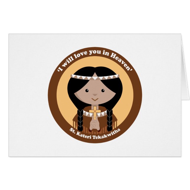Cartão St. Kateri Tekakwitha (Frente Horizontal)