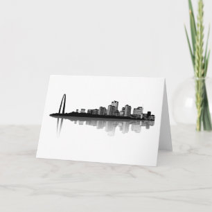 Cartão St. Louis Skyline Greeting Card (b/w)