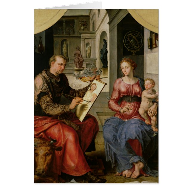 Cartão St Luke que pinta o Virgin, c.1545 (Frente)