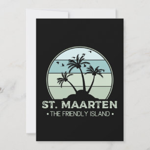 Cartão St. Maarten A ilha amigável retrô Sint Martin
