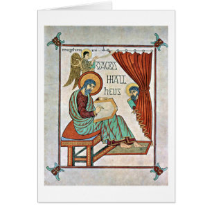 Cartão St Matthew pelo mestre do livro de Lindisfarne