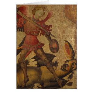 Cartão St Michael e o dragão