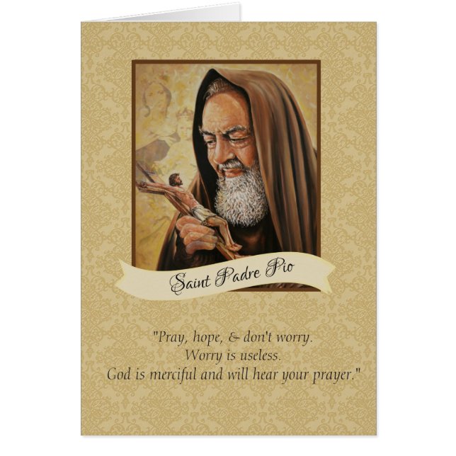 Cartão St. Padre & Stigmatist do Pio do padre (Frente)