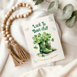 Cartão St. Patrick’s Day Boots Luck Funny Greeting Card