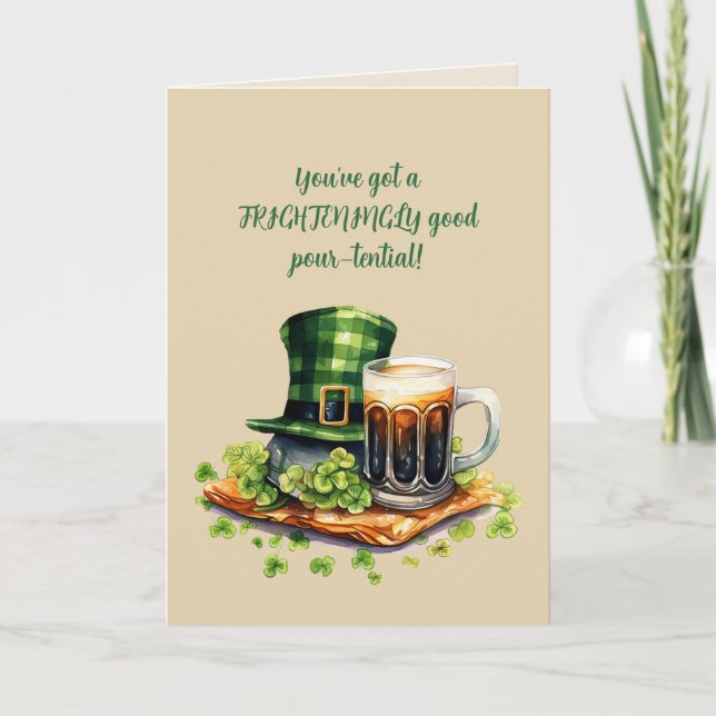 Cartão St. Patrick’s Day Funny Beer Card (Frente)