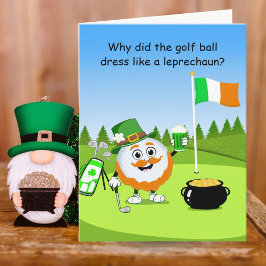 Cartão St. Patrick’s Day Golf Ball Leprechaun Riddle