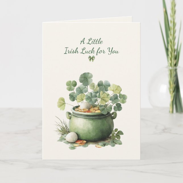 Cartão St. Patrick’s Day Irish Luck Clover Greeting Card (Frente)