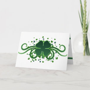 Cartão St. Patrick’s Day Shamrock Swirls Greeting Card