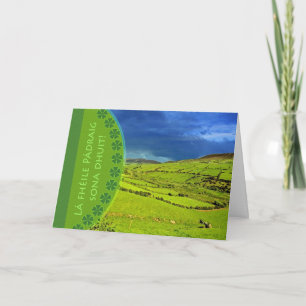 Cartão St. Patrick's Day Card in Irish Gaelic, Landscape