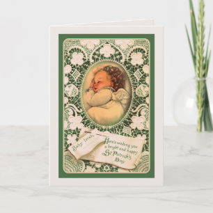 Cartão St. Patrick's Day Card w/angel & verse