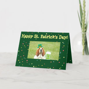 Cartão "St. Patrick's Day Card" with Basset Hound