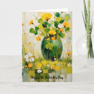 Cartão St. Patrick's Day Card with Green Vase