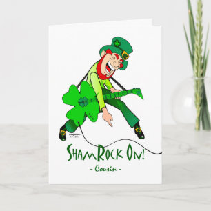 Cartão St. Patrick's Day for Rock Star Cousin, Shamrock