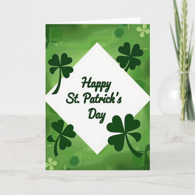 Cartão St Patricks Day Green Scene Card (Frente)