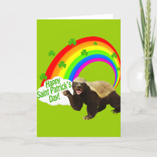 Cartão St. Patrick's Day Honey Badger