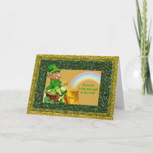 Cartão St. Patrick's Day Leprechaun Lucky