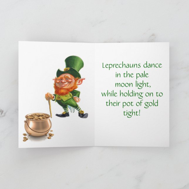 Cartão ST. PATRICK'S DAY, LEPRECHAUNS DANCE card (Interior)