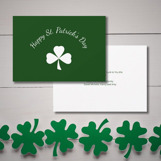 Cartão St. Patrick's Day Lucky Shamrock Green Holiday (Criador carregado)