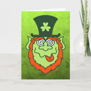 Cartão St Patrick's Day Mad Leprechaun