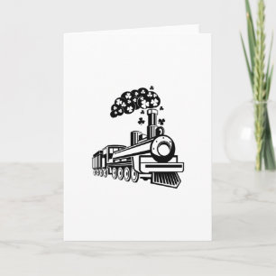 Cartão St. Patrick's Day Shamrocks Train Cute For Kids