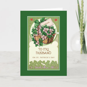 Cartão St. Patrick's Day to Husband Religious Shamrocks