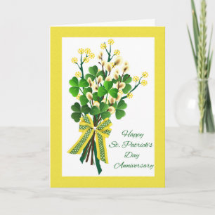 Cartão St. Patrick's Day Wedding Anniversary Shamrocks