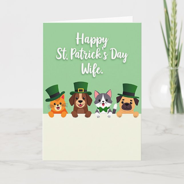 Cartão St Patricks Day Wife Animal Card (Frente)