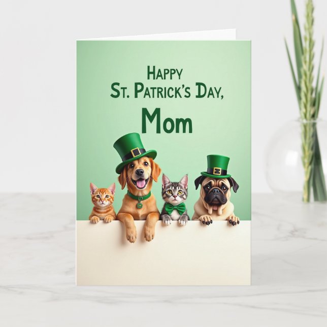 Cartão St Patricks Pets Mom Card (Frente)