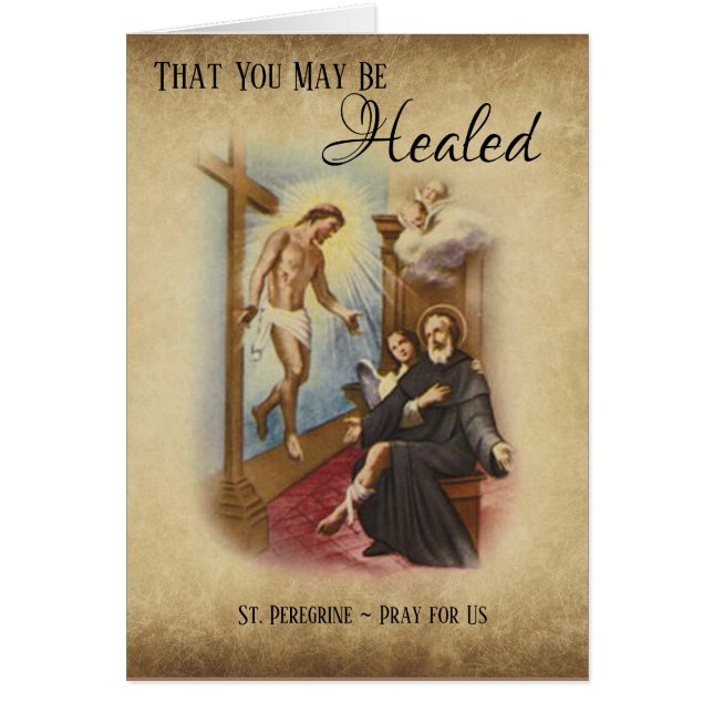 Cartão St. Santo padroeiro do peregrino da cruz de Jesus (Frente)