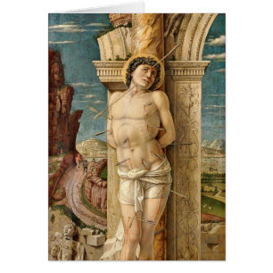 Cartão St. Sebastian por Andrea Mantegna