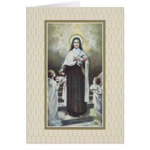 Cartão St. Therese da criança Jesus pouca flor