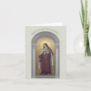 Cartão St. Therese do aniversário de Jesus da criança