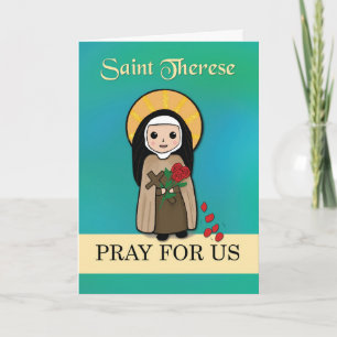 Cartão St. Therese Lisieux Pray for Us Simple Catholic