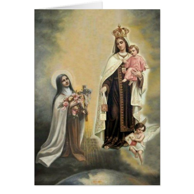Cartão St. Therese nossa senhora da oração do Novena de (Frente)