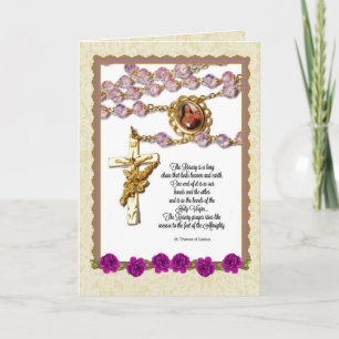 Cartão St. Therese Rosary Bouquet Catholic