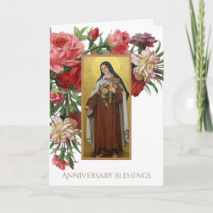 Cartão St. Therese the Little Flower Anniversary