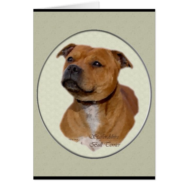 Cartão Staffordshire Bull Terrier Gifts (Frente)