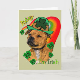 Cartão Staffordshire Bull Terrier Rua.