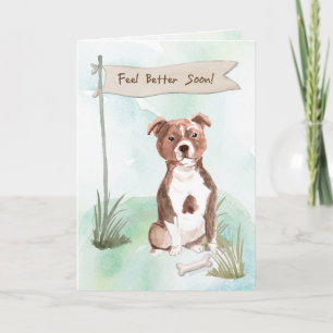 Cartão Staffordshire Bull Terrier se sente melhor com o c