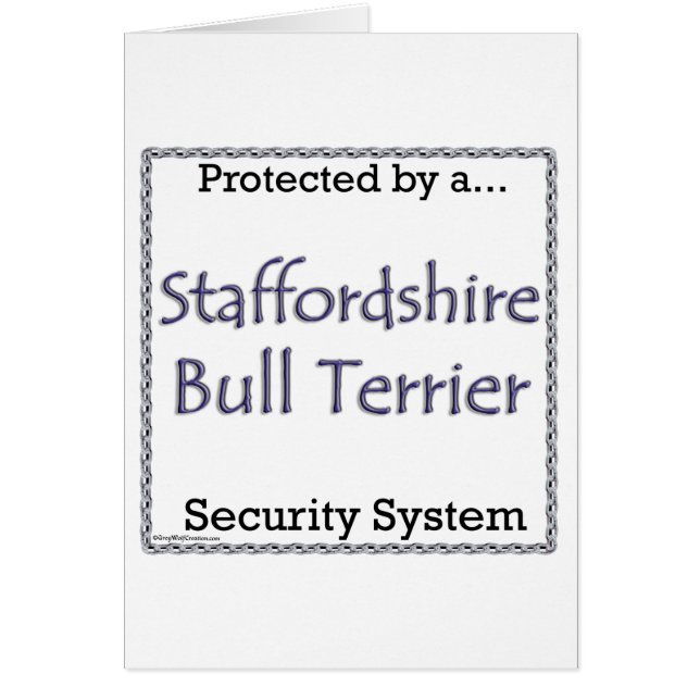 Cartão Staffordshire Bull Terrier Security System (Frente)