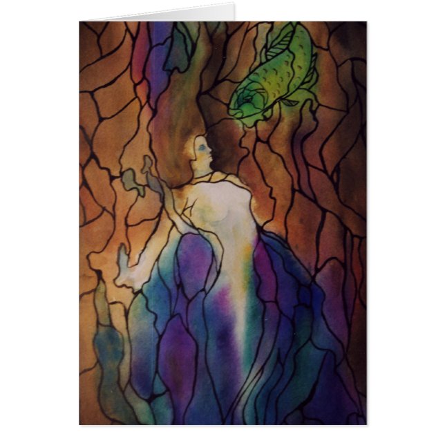 Cartão stainglass da sereia (Frente)