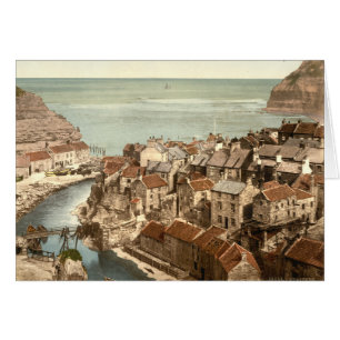Cartão Staithes, Yorkshire, Inglaterra