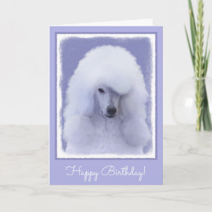 Cartão Standard Poodle White Painting - Original Dog Art