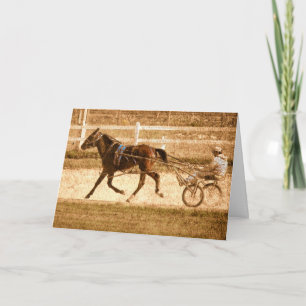 Cartão Standardbred Race Horse, Grunge