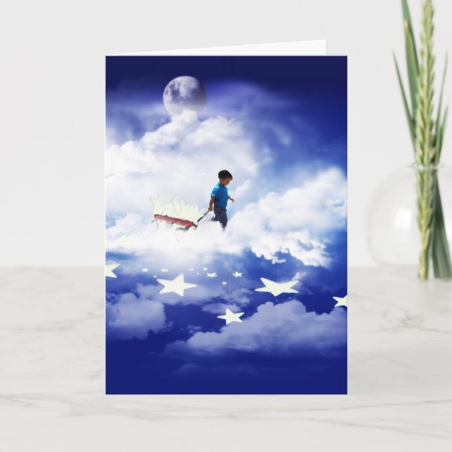 Cartão Star Boy com Little Red Wagon (Frente)