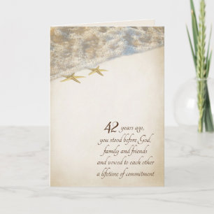 Cartão Starfish 42nd Anniversary Card