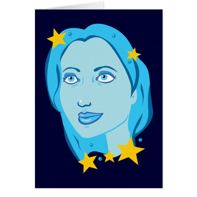 Cartão Starry Blue Girl (Frente)