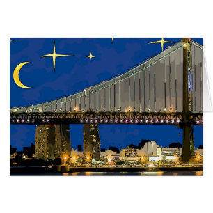 Cartão Starry Night Ben Franklin Bridge
